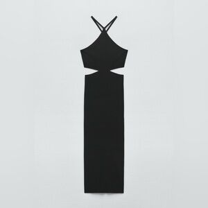 Zara Black Cut-Out Maxi Dress